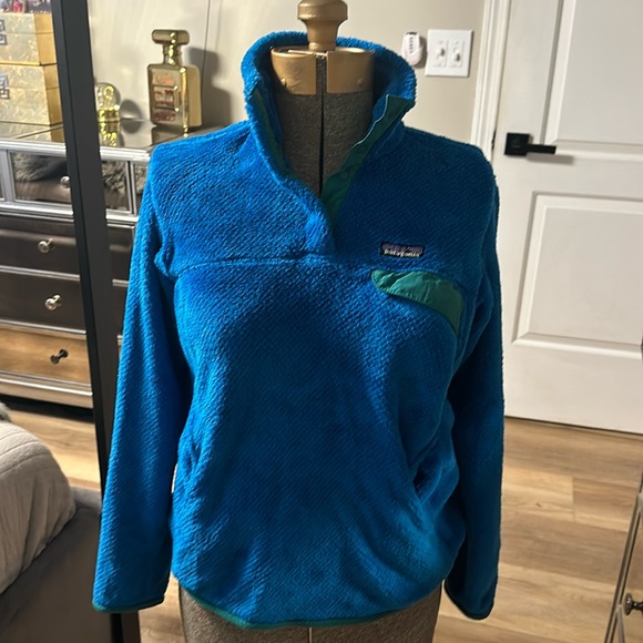 Patagonia Jackets & Blazers - Patagonia re-tool snap-T blue & green pullover women’s size medium